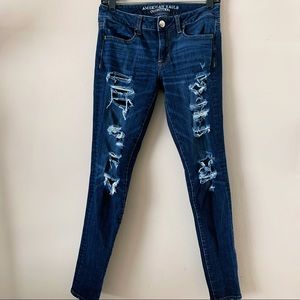 Distressed American Eagle Jeggings Size 6 Long
